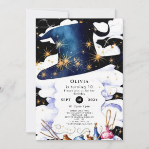 Invitation Boho Wand Magic Wizard Anniversaire