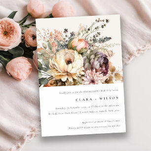 Invitation Boho Watercolor Automne Floral Bunal Fiançailles