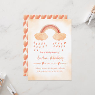 Invitation Boho watercolor baby shawer