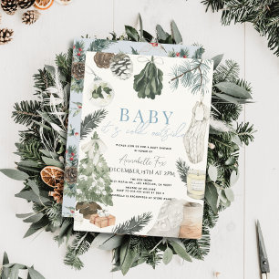 Invitation Boho Watercolor Blue Holiday Boy Baby shower