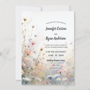 Invitation Boho Watercolor Fleur sauvage Floral Personnaliser