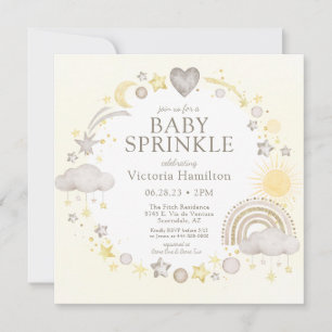 Invitation Boho Watercolor Rainbow Baby Sprinkle