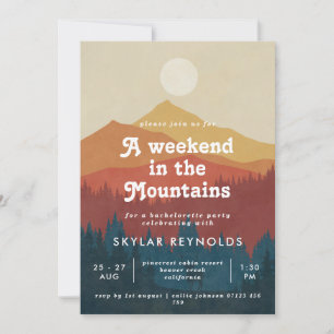 Invitation Boho Weekend dans les montagnes Retro Bachelorette