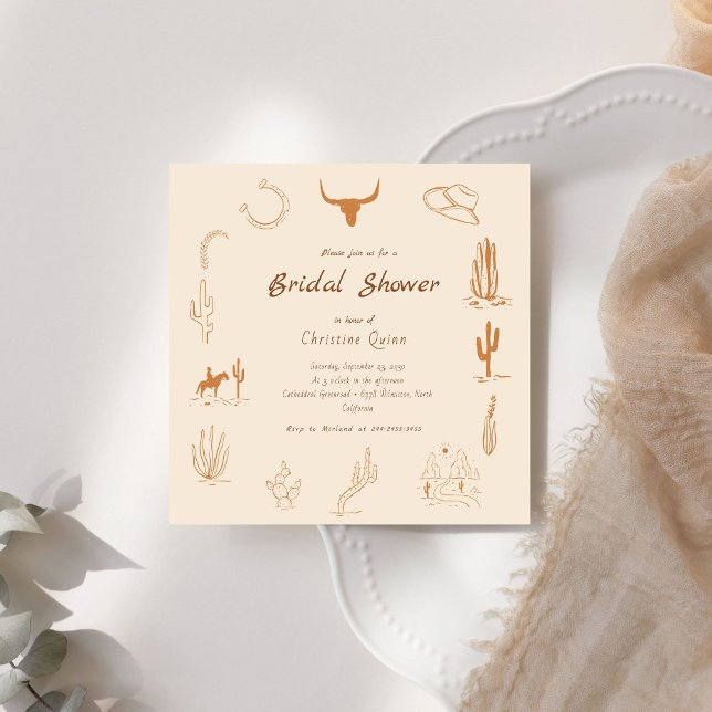 Invitation Boho Western Saddup Cowboy douche nuptiale Invita (Créateur téléchargé)