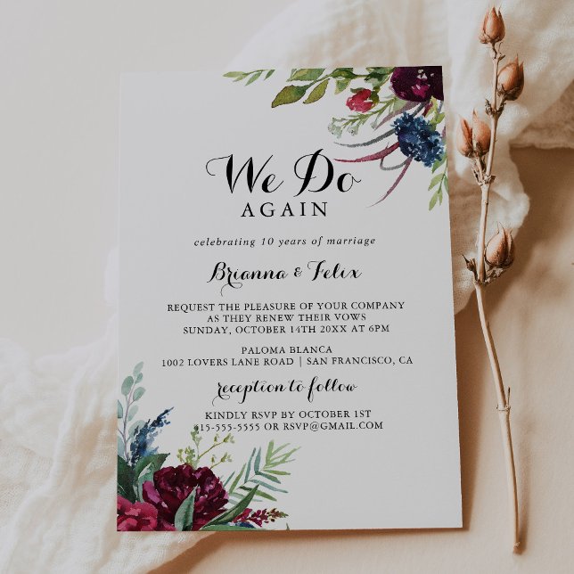 Invitation Boho Whimsical De Luxe Nous Faisons De Nouveau Vow (Créateur téléchargé)