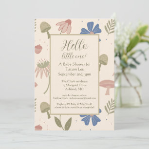 Invitation Boho Whimsical Genre Baby shower neutre