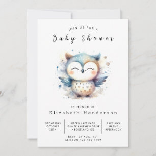 Invitation Boho Whimsy Owl Baby shower