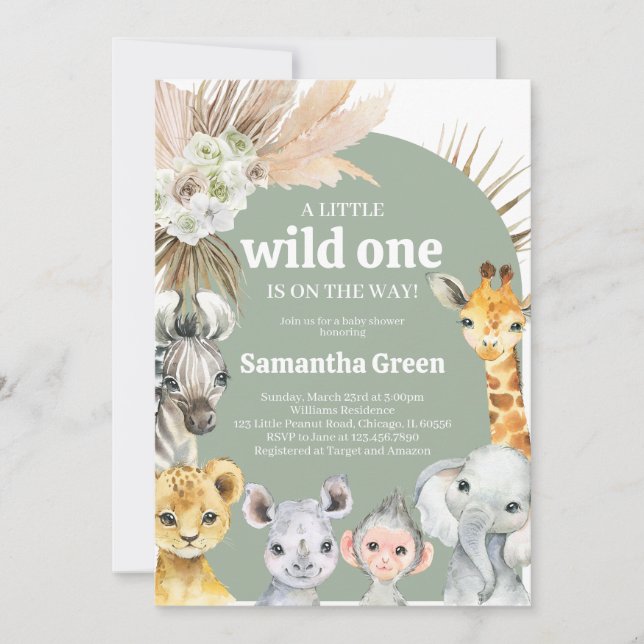 Invitation Boho Wild One Baby shower (Devant)