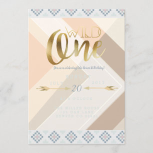 Invitation Boho Wild One Première fête d'anniversaire