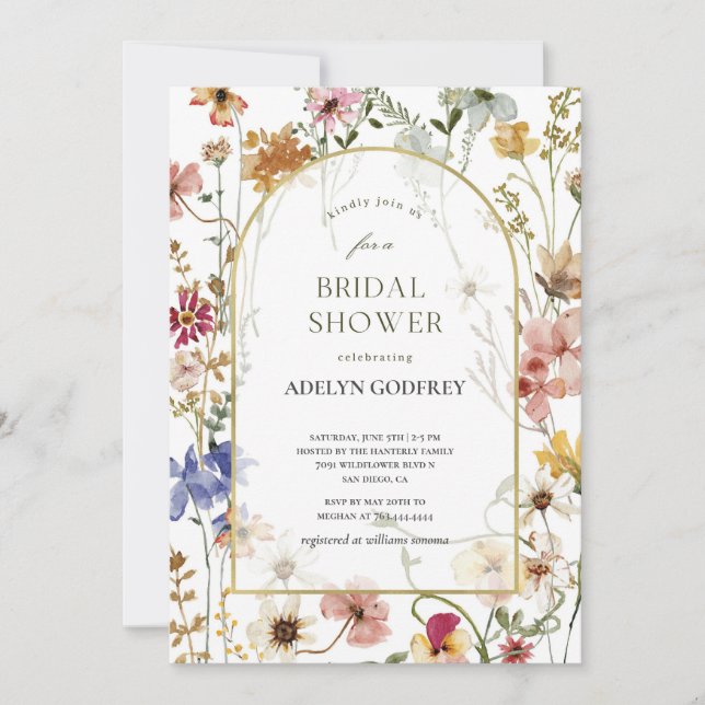 Invitation  Boho Wildflower Bridal Shower (Devant)