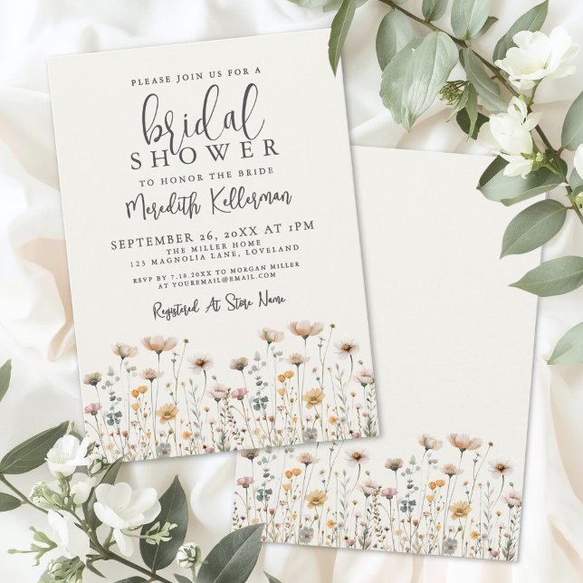 Invitation Boho Wildflower Bridal Shower (Boho Wildflower Bridal Shower Invitation)