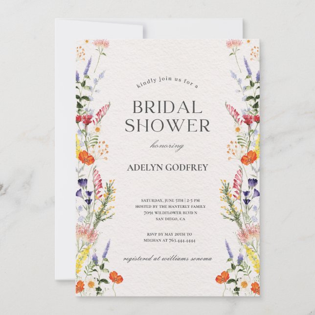 Invitation  Boho Wildflower Bridal Shower (Devant)