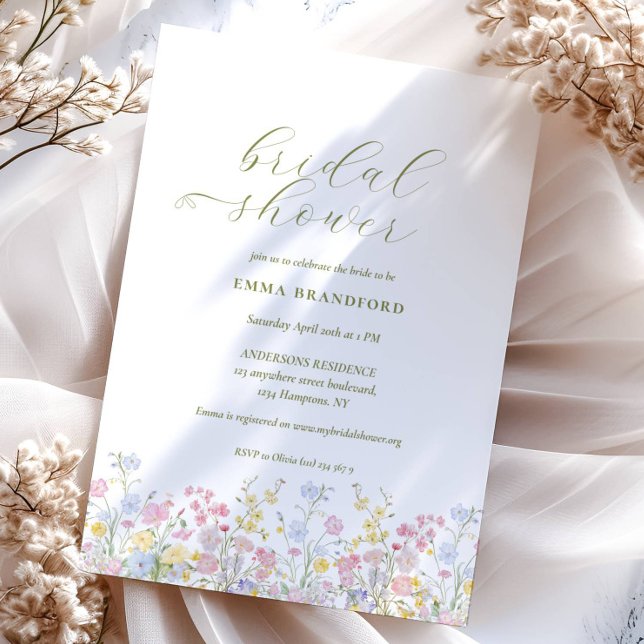 Invitation Boho Wildflower Garden Bridal Shower  (Créateur téléchargé)