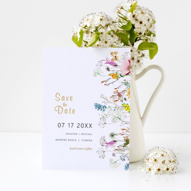 Invitation Boho Wildflowers SAVE the DATE (Créateur téléchargé)