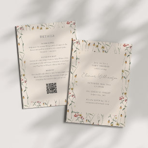Invitation Boho Wildflowers Tout en Un Détails Baby Shower