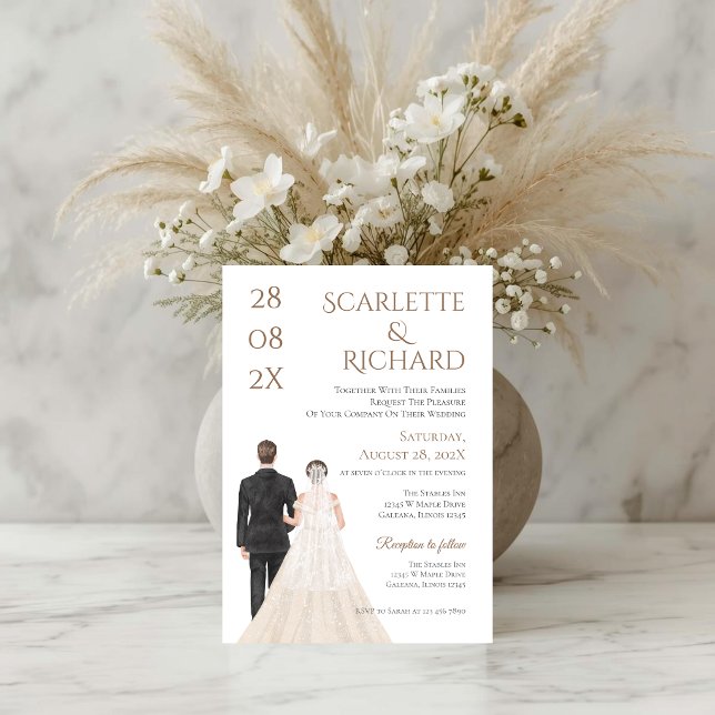 Invitation Boho with bride and groom wedding (Créateur téléchargé)