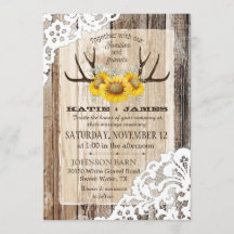 Boho Wood Tournesol Antlers Dentelle Rustique Mari