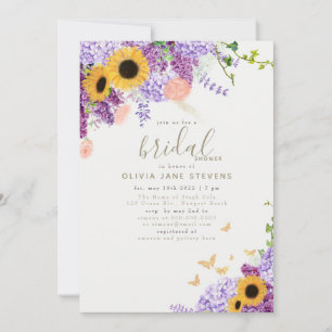 Invitation Boho Wreath Papillon tournesol Fête des mariées ch