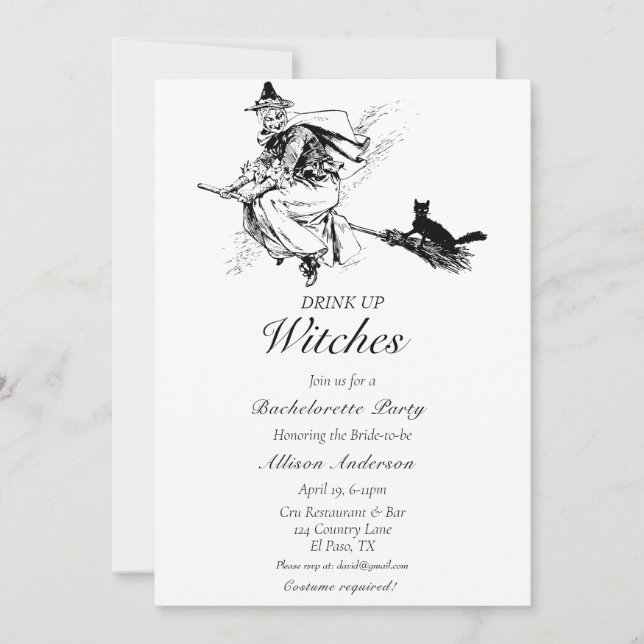 Invitation Boire des sorcières Bachelorette Party (Devant)
