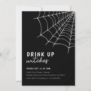 Invitation Boire des sorcières Black Halloween Party Invitati