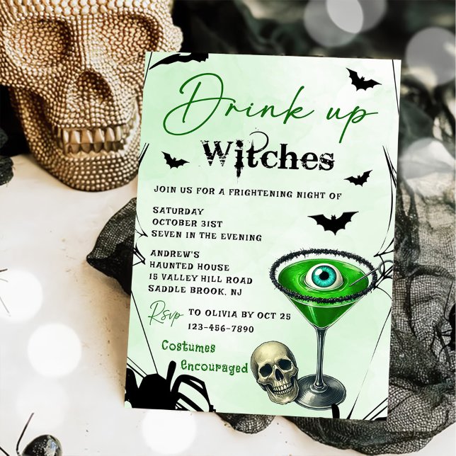 Invitation Boire des sorcières fête d'Halloween (Créateur téléchargé)