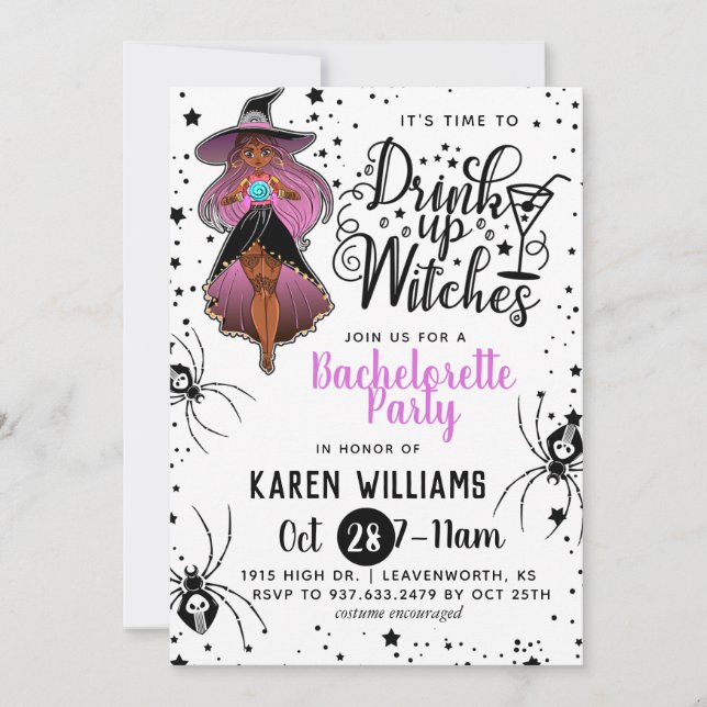 Invitation Boire des sorcières Halloween Bachelorette Party I (Devant)