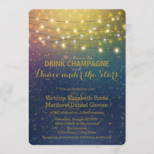 Invitation Boire du Champagne Danse sous les Étoiles Mariage