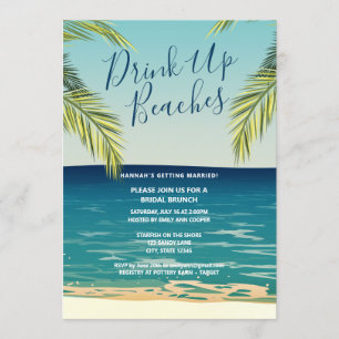 Invitation Boire Tropical Plages Brunch nuptial