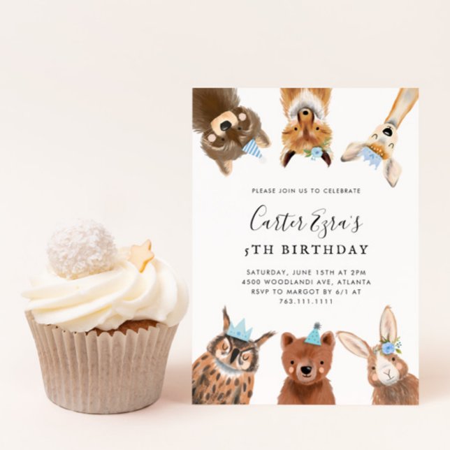 Invitation Bois Animaux Boy Fête d'anniversaire (Créateur téléchargé)