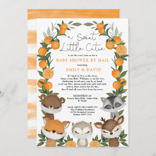 Invitation Bois Animaux Citrus Orange Baby shower Par Mail