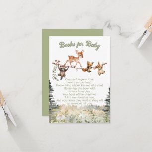 Invitation Bois Animaux Clothesline Livres de forêt pour bébé