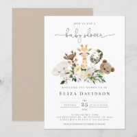  Bois Animaux Faux Or Baby shower moderne