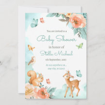 Bois Animaux Genre Neutre Baby shower mignon