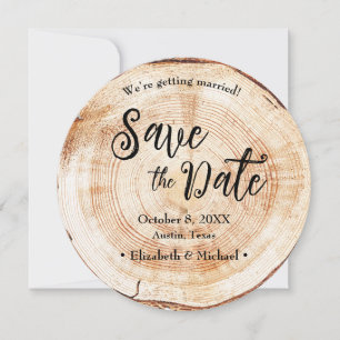 Invitation Bois arbre souche Mariage rustique Enregistrer la