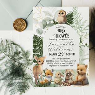 Invitation Bois Baby shower de la forêt