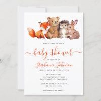 Bois Baby shower mignon Aquarelle Animaux