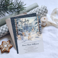 Bois Bébé Animaux Hiver Baby shower garçon