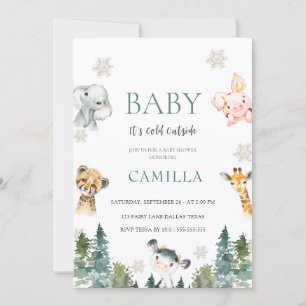 Invitation Bois bébé Il fait froid dehors du Baby shower