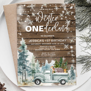 Invitation Bois Camion d'hiver Forêt des nederland 1er annive