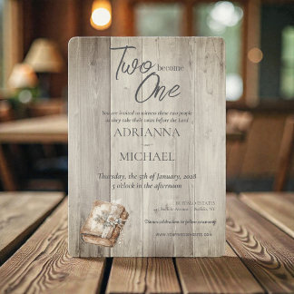 Invitation Bois chrétien deux en devenir un