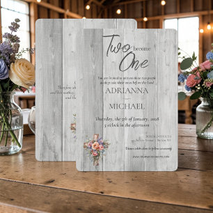 Invitation Bois chrétien Deux en deviennent un