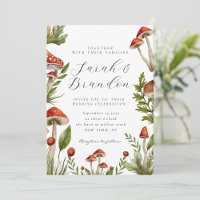 Bois d'automne Aquarelle Mariage de champignon