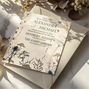 Invitation Bois d'automne Aquarelle Mariage de champignon