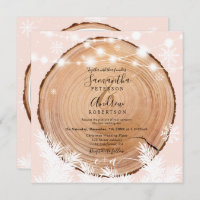 Bois de neige rustique rond rose mariage photo de