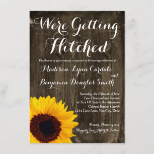 Invitation Bois de tournesol obtenant accroché épousant des