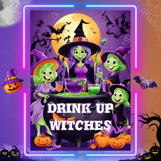 Invitation Bois Des Sorcières ! Fun Halloween Filles Nuit (Créateur téléchargé)