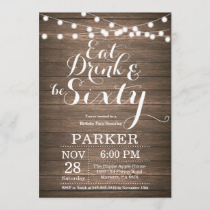 Invitation Bois d'invitation pour le 60e anniversaire de la R