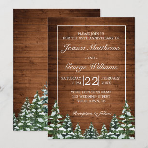 Invitation Bois enneigé et pays forestier Mariage Anniversair