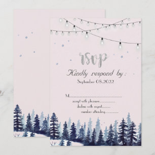 Invitation Bois,Forêt,Arbres résineux RSVP