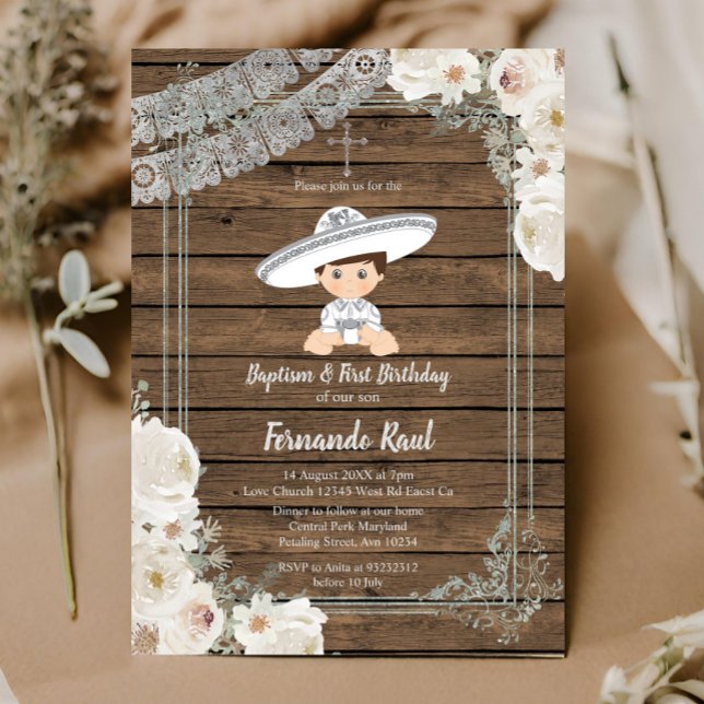 Invitation Bois mexicain Fiesta Boy Baptisday (Créateur téléchargé)